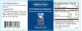 Allergy Research Group B12 Methylcobalamin - supplement