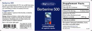Allergy Research Group Berberine 500 - supplement