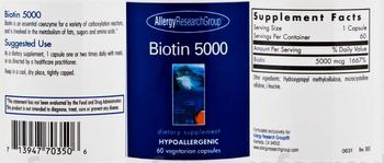 Allergy Research Group Biotin 5000 - supplement