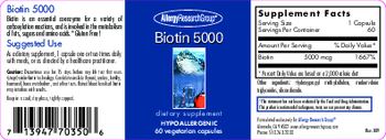 Allergy Research Group Biotin 5000 - supplement
