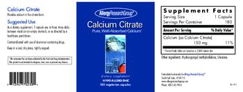 Allergy Research Group Calcium Citrate - supplement