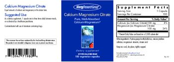 Allergy Research Group Calcium Magnesium Citrate - supplement