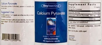 Allergy Research Group Calcium Pyruvate - supplement