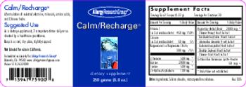 Allergy Research Group Calm/Recharge - supplement
