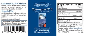 Allergy Research Group Coenzyme Q10 30 mg With Vitamin C - supplement