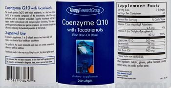 Allergy Research Group Coenzyme Q10 with Tocotrienols - supplement