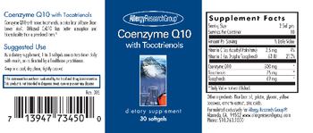 Allergy Research Group Coenzyme Q10 With Tocotrienols - supplement