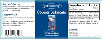 Allergy Research Group Copper Sebacate - supplement