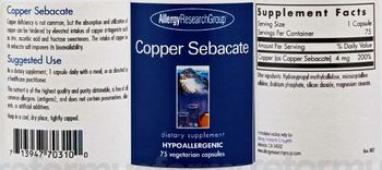 Allergy Research Group Copper Sebacate - supplement