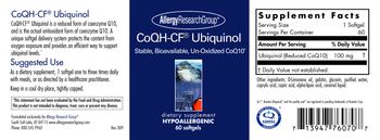 Allergy Research Group CoQH-CF Ubiquinol - supplement
