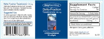 Allergy Research Group Delta-Fraction Tocotrienols 125 mg - supplement