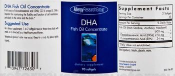 Allergy Research Group DHA Fish Oil Concentrate - supplement