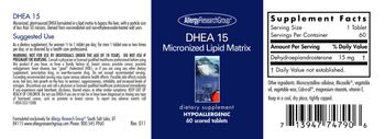 Allergy Research Group DHEA 15 - supplement