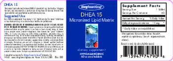 Allergy Research Group DHEA 15 - supplement