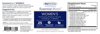 Allergy Research Group Essential-Biotic Women's - supplement