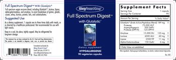 Allergy Research Group Full Spectrum Digest with Glutalytic - supplement