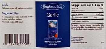 Allergy Research Group Garlic - supplement
