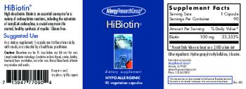 Allergy Research Group HiBiotin - supplement