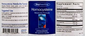 Allergy Research Group Homocysteine Metabolite Formula - supplement