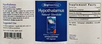 Allergy Research Group Hypothalamus Natural Glandular - supplement