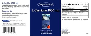 Allergy Research Group L-Carnitine 1000 mg - supplement