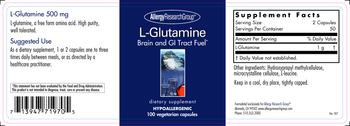 Allergy Research Group L-Glutamine 500 mg - supplement