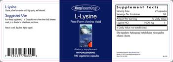 Allergy Research Group L-Lysine - supplement