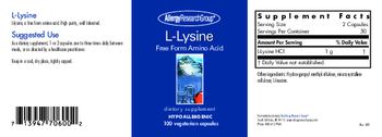 Allergy Research Group L-Lysine - supplement
