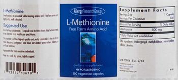 Allergy Research Group L-Methionine - supplement