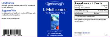 Allergy Research Group L-Methionine - supplement