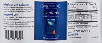 Allergy Research Group Laktoferrin With Colostrum - supplement
