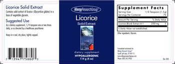 Allergy Research Group Licorice Solid Extract - supplement