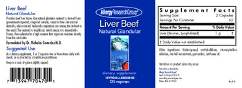 Allergy Research Group Liver Beef Natural Glandular - supplement