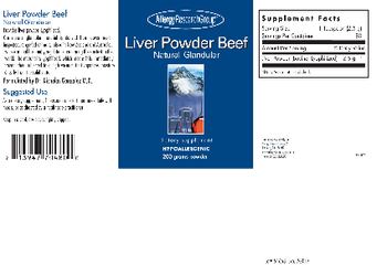 Allergy Research Group Liver Powder Beef - supplement