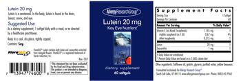 Allergy Research Group Lutein 20 mg - supplement