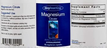 Allergy Research Group Magnesium Citrate - supplement