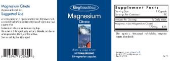 Allergy Research Group Magnesium Citrate - supplement