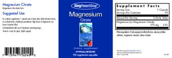 Allergy Research Group Magnesium Citrate - supplement