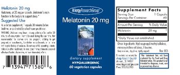 Allergy Research Group Melatonin 20 mg - supplement