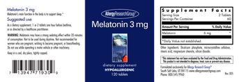 Allergy Research Group Melatonin 3 mg - supplement