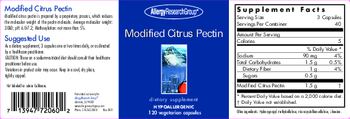 Allergy Research Group Modified Citrus Pectin - supplement