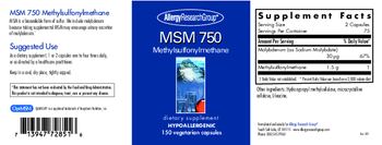 Allergy Research Group MSM 750 Methylsulfonylmethane - supplement