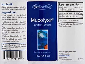 Allergy Research Group Mucolyxir - supplement