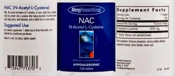 Allergy Research Group NAC - supplement