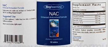 Allergy Research Group NAC - supplement