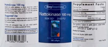 Allergy Research Group Nattokinase 100 mg NSK-SD 2000 FU - supplement