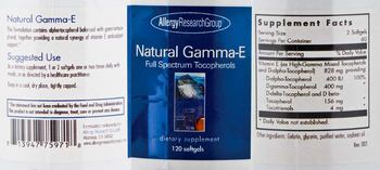 Allergy Research Group Natural Gamma-E - supplement