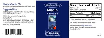 Allergy Research Group Niacin Vitamin B3 - supplement