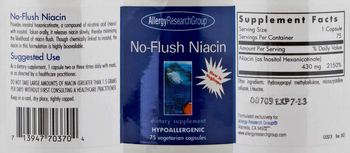 Allergy Research Group No-Flush Niacin - supplement