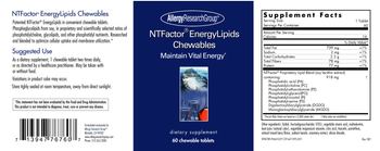 Allergy Research Group NTFactor EnergyLipids Chewables - supplement